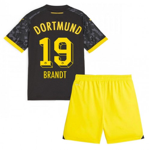 Otroški Nogometni dresi Borussia Dortmund Julian Brandt #19 Gostujoči 2023-24 Kratek Rokav (+ Kratke hlače)